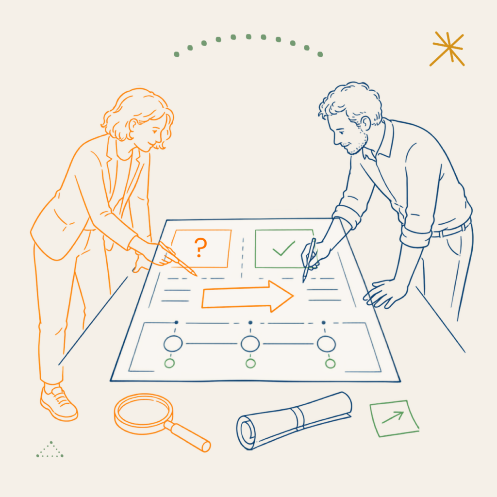Illustration pour l'offre mission strategique de Marie Gouttenoire — Consultante indépendante en ingénierie de l'habitat inclusif et participatif. Conseil stratégique, AMO projet et appui ressource auprès de collectivités, bailleurs sociaux et opérateurs privés. Intervention en Auvergne-Rhône-Alpes et au niveau national pour faire émerger, structurer et sécuriser des projets d'habitat inclusif co-construits avec les habitants.